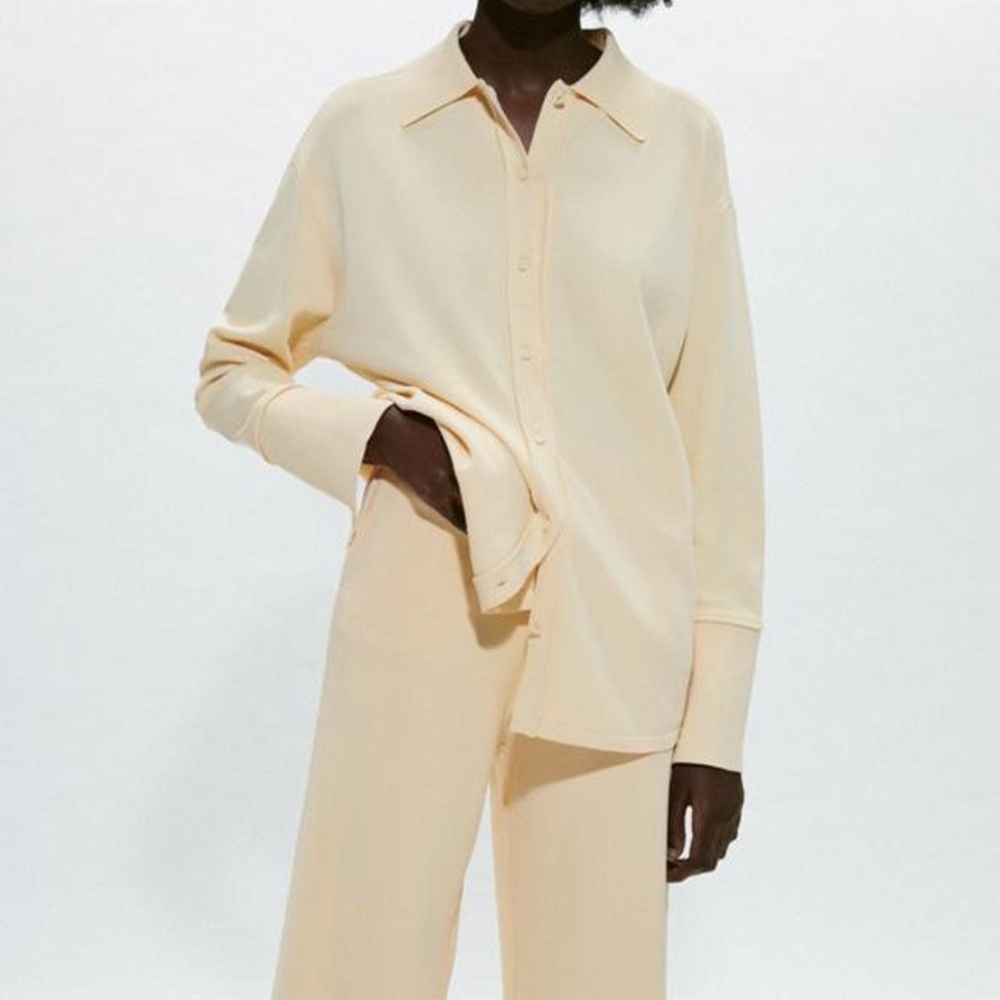 ZARA Pastel Yellow knit Jacket Top